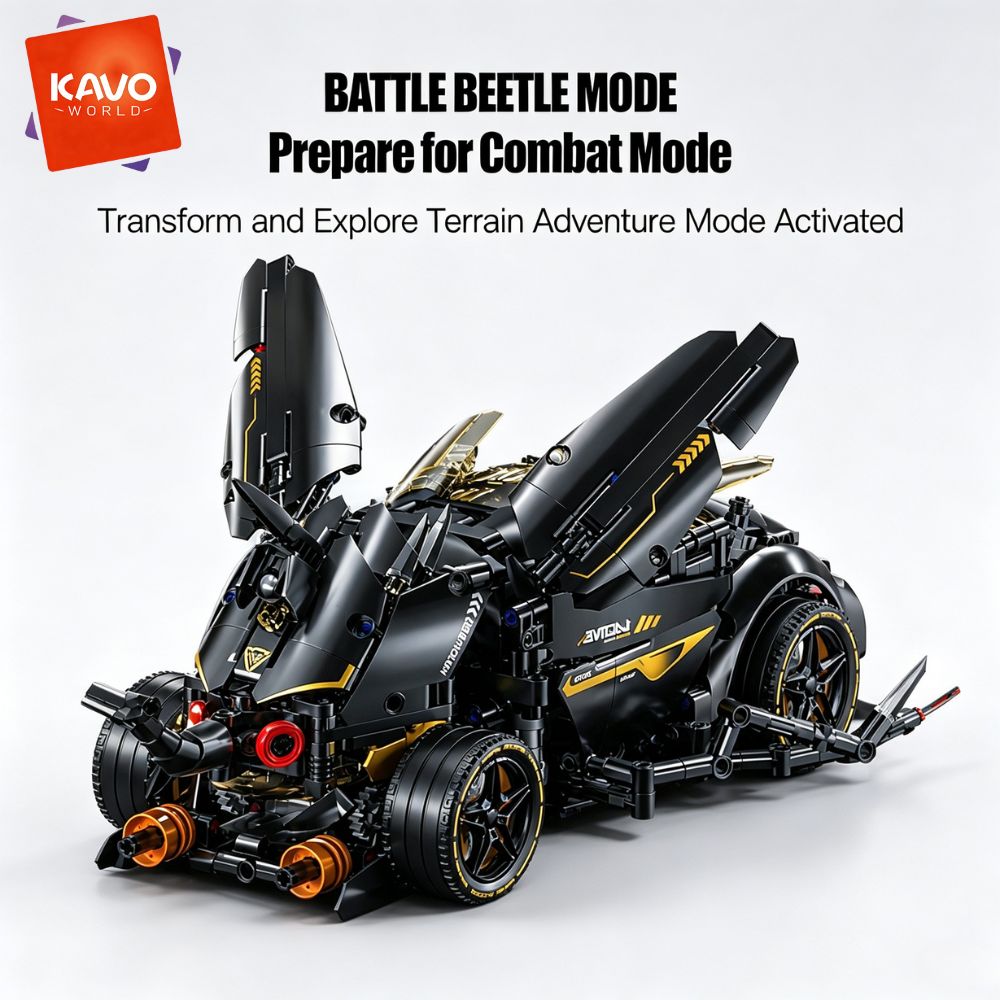 Stem Robotics Kit - KAVOWORLD 1248 buah, Balok Bangunan Mobil