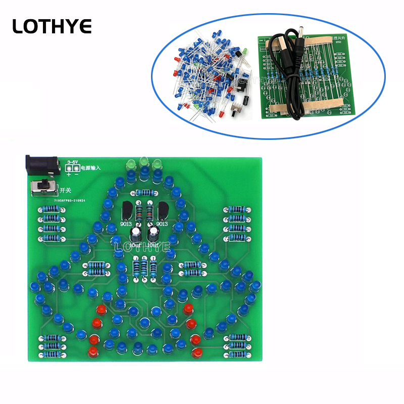 Electronics Project Kit - DC 3-5V LED Cahaya Ayunan Angin