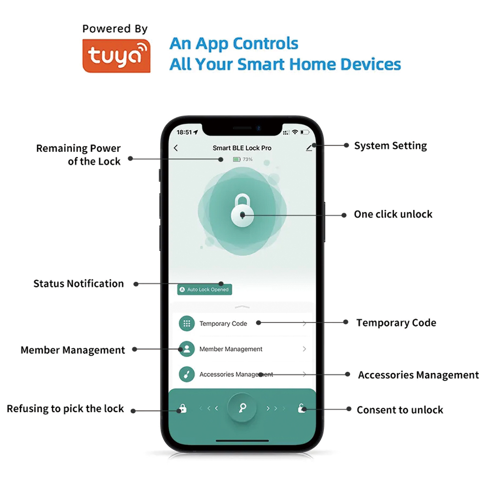TYSH Tuya Smart Keamanan Otoma - Smart Door Lock Wifi ulasan dan harga